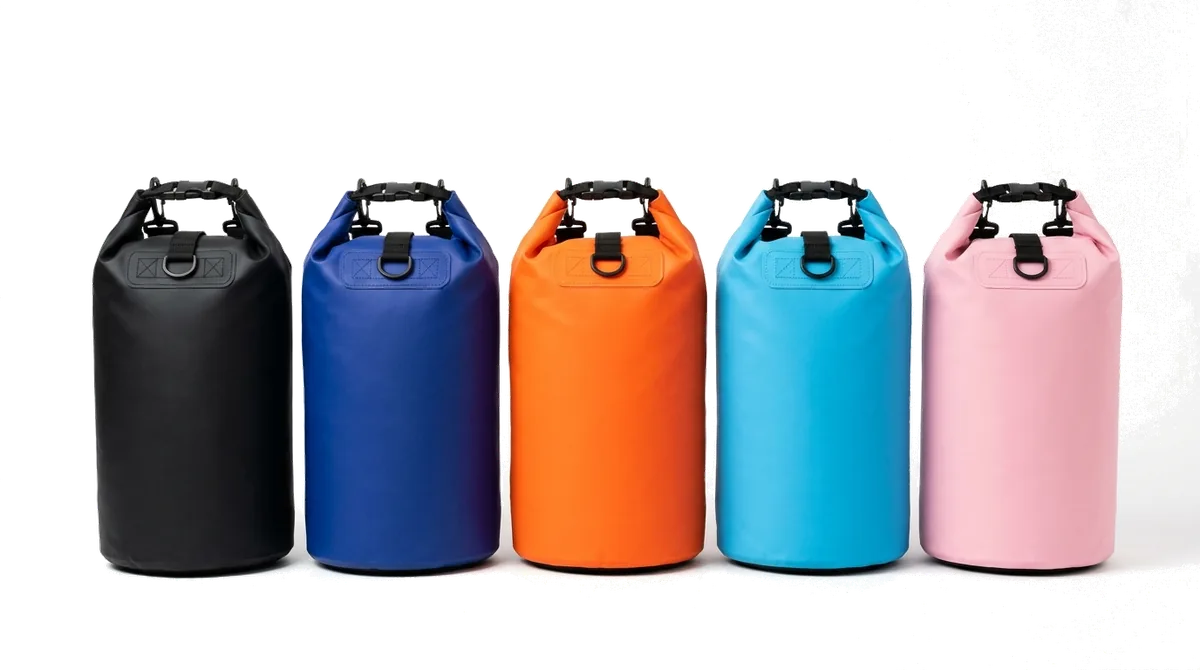 Colorful roll-top dry bags